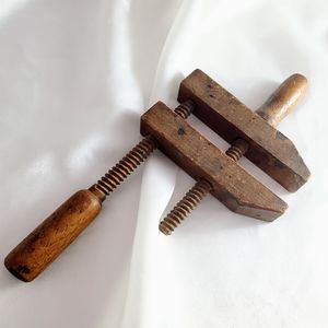 Antique handmade wood clamp. Rustic, industrial vintage, Man cave, primitive